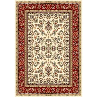 Lyndhurst Collection Ivory/ Red Rug (4 x 6)