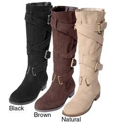Two Lips Womens Too Jasp Buckle Detail Mid calf Boots Today $64.99