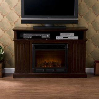 Hensely Espresso Media Console Electric Fireplace
