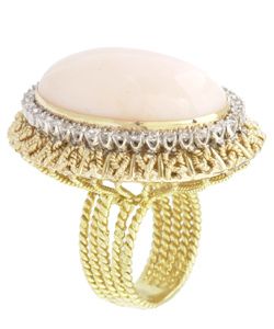 18K Yellow Gold Giant Coral Cocktail Ring